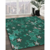 Patterned Mint Green Novelty Rug, pat2994