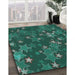 Patterned Mint Green Novelty Rug in Family Room, pat2994