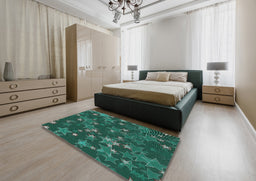 Patterned Mint Green Novelty Rug in a Bedroom, pat2994