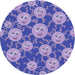 Square Machine Washable Transitional Purple Mimosa Purple Rug in a Living Room, wshpat2995blu