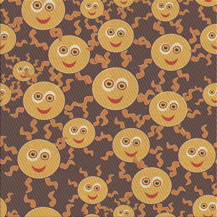 Round Machine Washable Transitional Yellow Rug, wshpat2995brn