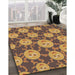 Machine Washable Transitional Yellow Rug in a Family Room, wshpat2995brn