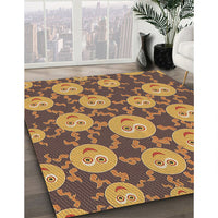 Patterned Yellow Rug, pat2995brn