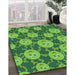 Machine Washable Transitional Green Rug in a Family Room, wshpat2995grn