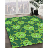 Patterned Green Rug, pat2995grn