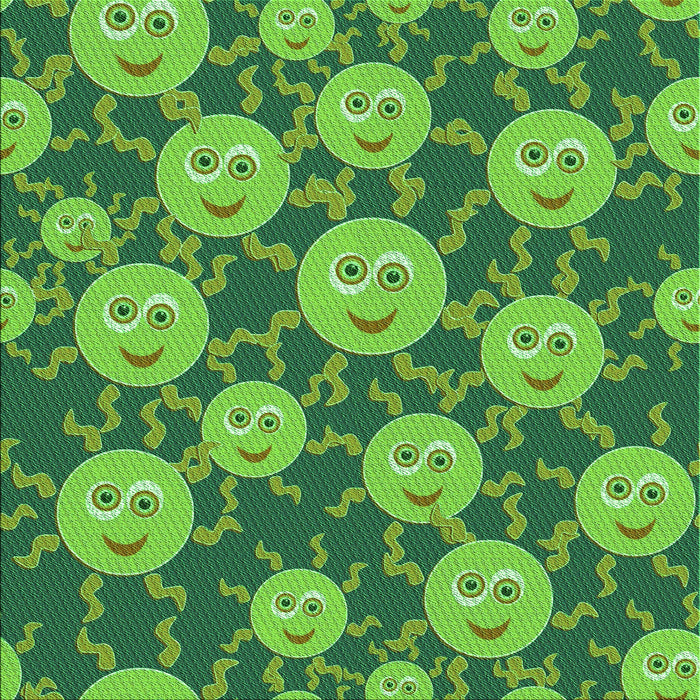 Round Machine Washable Transitional Green Rug, wshpat2995grn