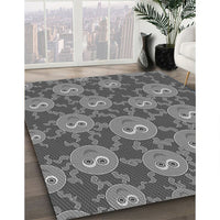 Patterned Gunmetal Gray Rug, pat2995gry