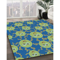 Patterned Pastel Green Rug, pat2995lblu