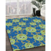 Patterned Pastel Green Rug in Family Room, pat2995lblu