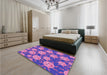 Patterned Purple Rug in a Bedroom, pat2995pur