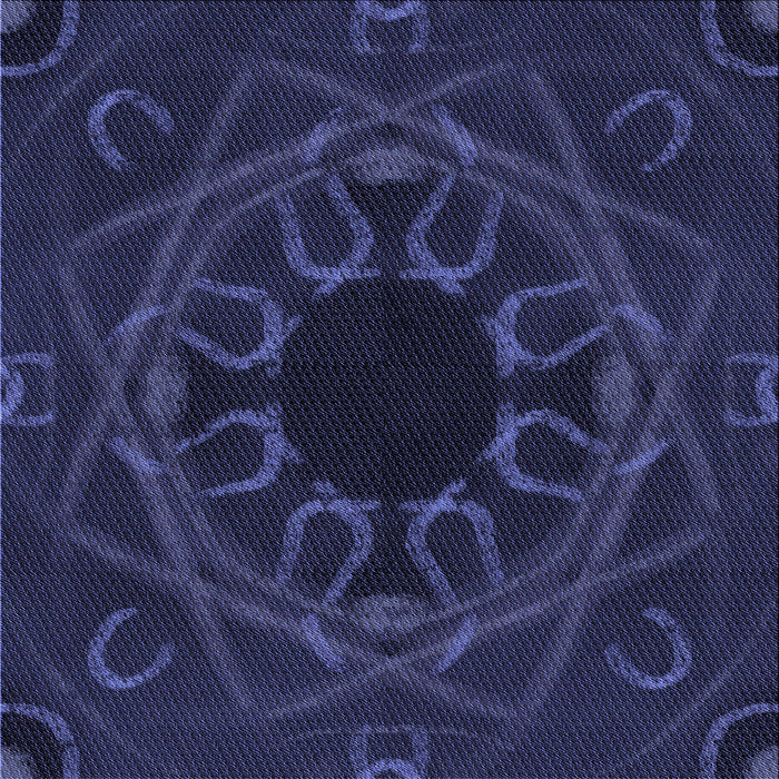 Round Patterned Deep Periwinkle Purple Rug, pat2996blu