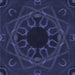 Round Patterned Deep Periwinkle Purple Rug, pat2996blu