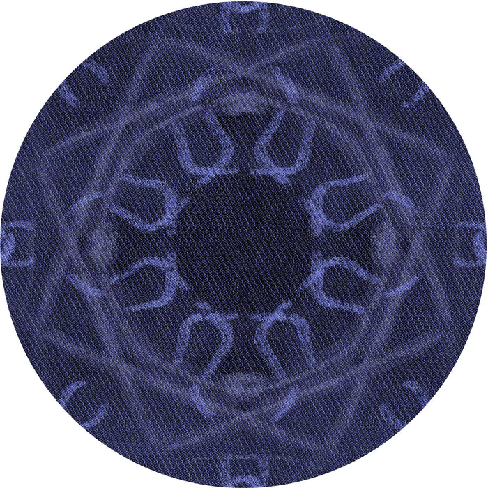 Square Machine Washable Transitional Deep Periwinkle Purple Rug in a Living Room, wshpat2996blu