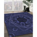 Patterned Deep Periwinkle Purple Rug in Family Room, pat2996blu