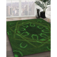 Patterned Green Rug, pat2996grn