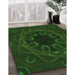 Patterned Green Rug in Family Room, pat2996grn