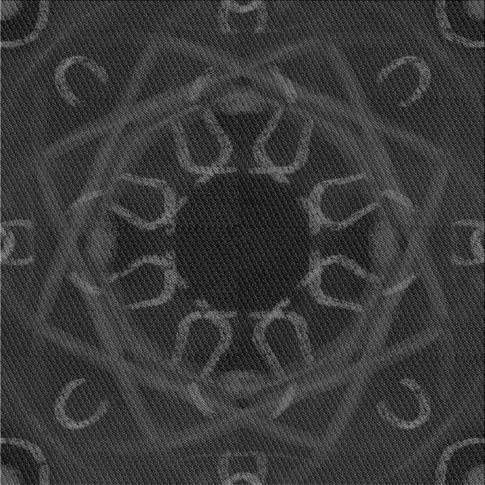 Round Patterned Midnight Gray Rug, pat2996gry