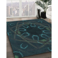 Patterned Blue Rug, pat2996lblu
