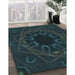 Patterned Blue Rug in Family Room, pat2996lblu