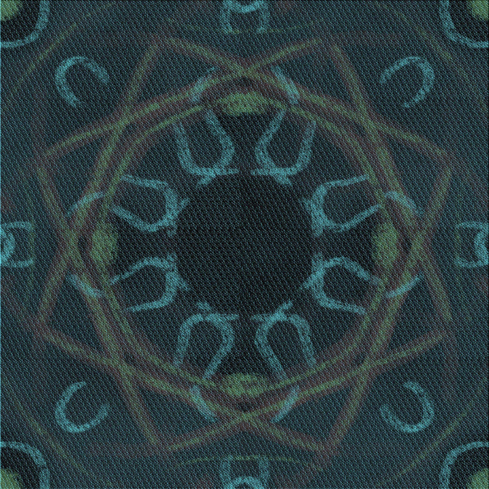 Round Patterned Blue Rug, pat2996lblu