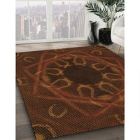 Patterned Mahogany Brown Rug, pat2996org