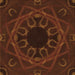 Round Patterned Mahogany Brown Rug, pat2996org