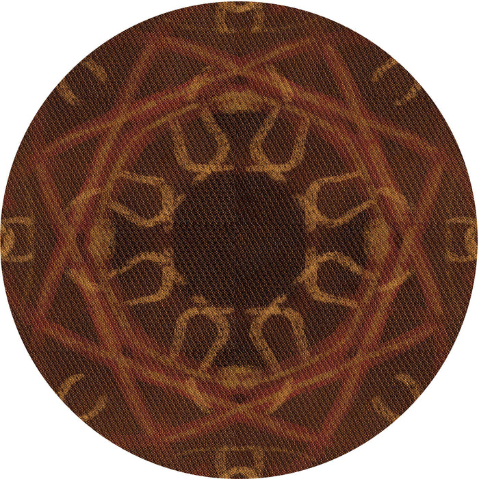 Square Patterned Mahogany Brown Rug, pat2996org