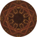 Square Patterned Mahogany Brown Rug, pat2996org