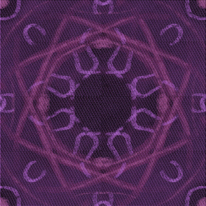 Round Patterned Dark Purple Rug, pat2996pur