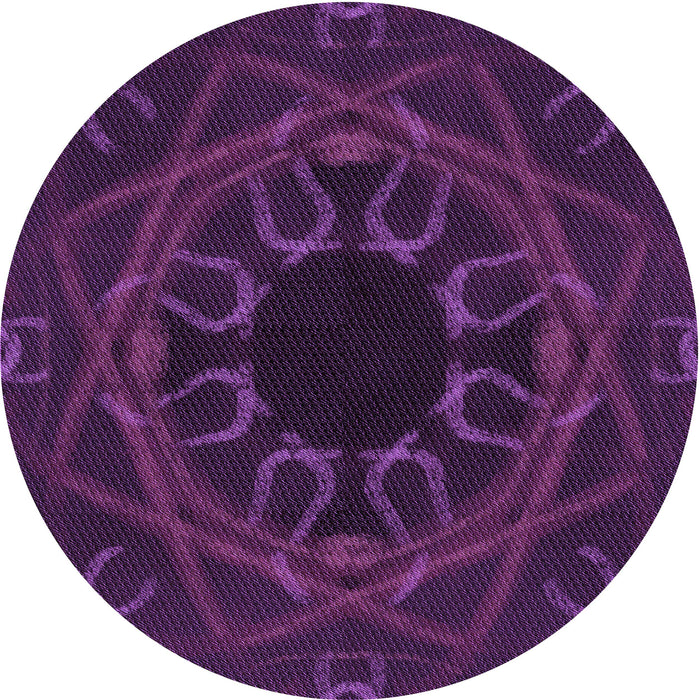 Square Patterned Dark Purple Rug, pat2996pur