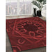 Patterned Maroon Red Rug in Family Room, pat2996rd