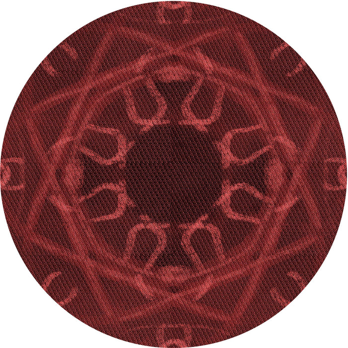 Square Patterned Maroon Red Rug, pat2996rd