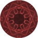 Square Patterned Maroon Red Rug, pat2996rd