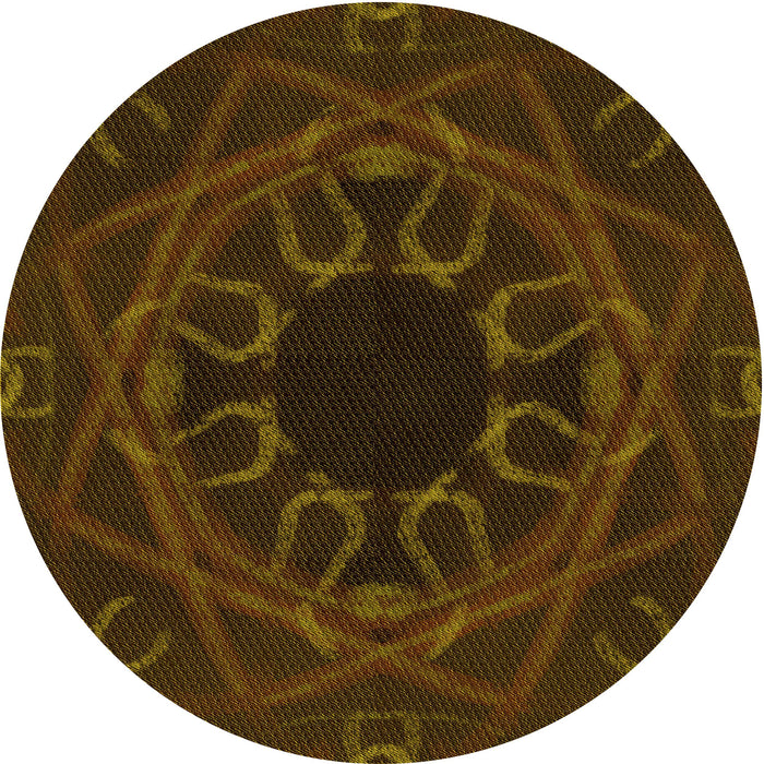 Square Patterned Dark Bronze Brown Rug, pat2996yw