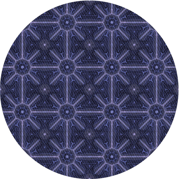 Square Patterned Night Blue Rug, pat2997blu