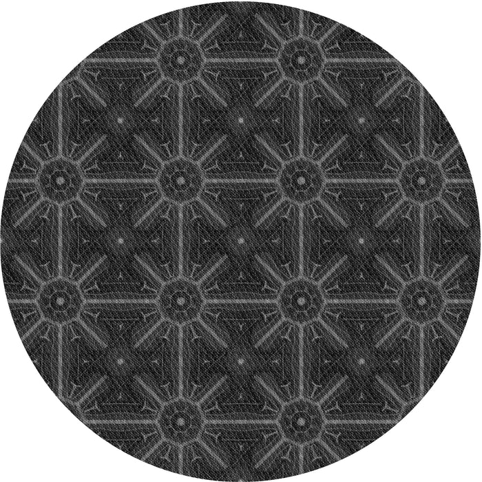 Square Patterned Midnight Gray Rug, pat2997gry