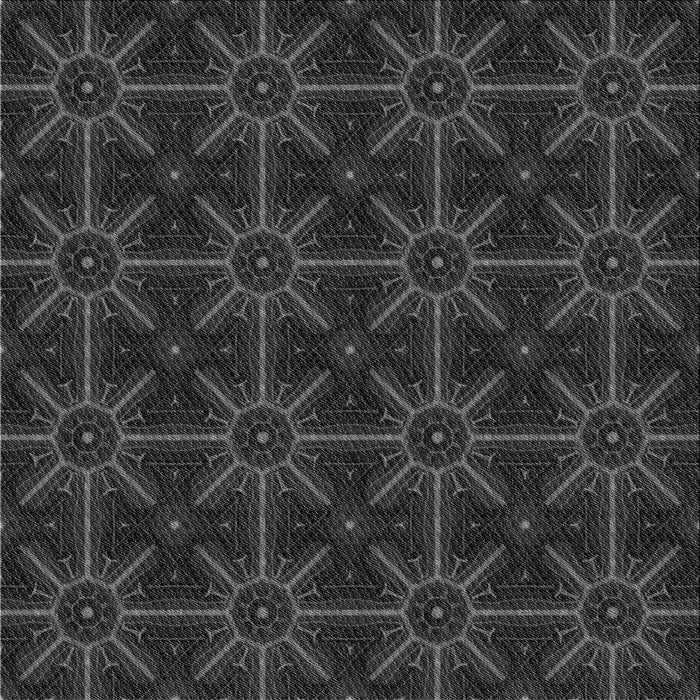 Round Patterned Midnight Gray Rug, pat2997gry