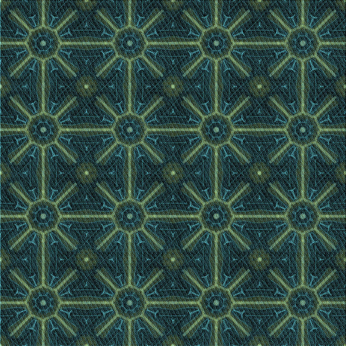 Round Patterned Deep Teal Green Rug, pat2997lblu