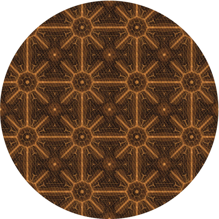 Square Patterned Mahogany Brown Rug, pat2997org