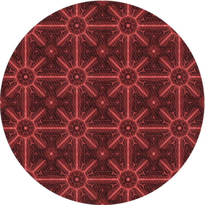 Square Patterned Maroon Red Rug, pat2997rd