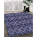 Patterned Periwinkle Purple Rug in Family Room, pat2998blu