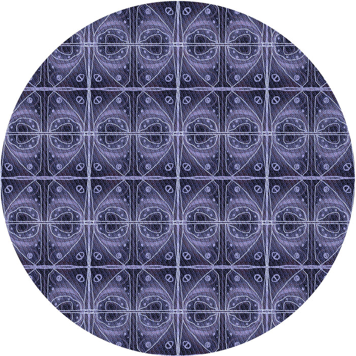 Square Patterned Periwinkle Purple Rug, pat2998blu