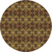 Square Patterned Red Rug, pat2998brn