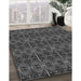 Machine Washable Transitional Charcoal Black Rug in a Family Room, wshpat2998gry