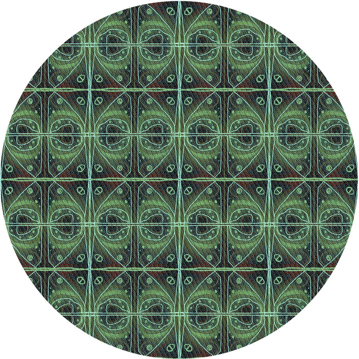 Square Patterned Charcoal Black Rug, pat2998lblu