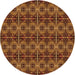 Square Patterned Orange Rug, pat2998org