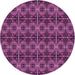 Square Machine Washable Transitional Neon Pink Rug in a Living Room, wshpat2998pur