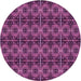 Square Patterned Neon Pink Rug, pat2998pur