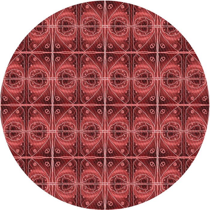 Square Patterned Red Rug, pat2998rd