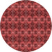 Square Patterned Red Rug, pat2998rd